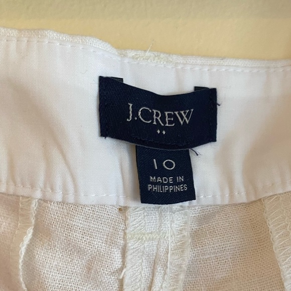 J Crew 4” Linen Blend Scalloped Hem Shorts NWT - 10 - White - Picture 4 of 5